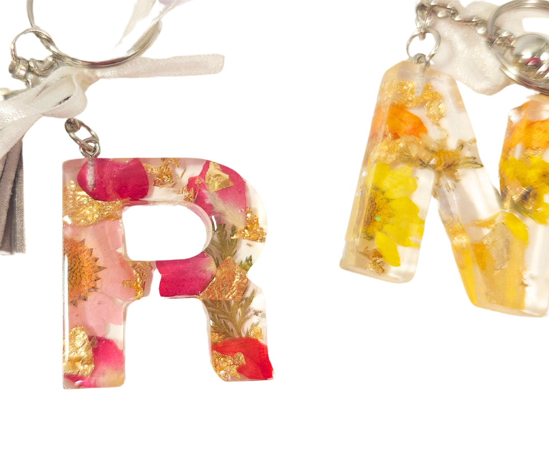 Floral Letter Keyrings – The Fat Whale Local Collective