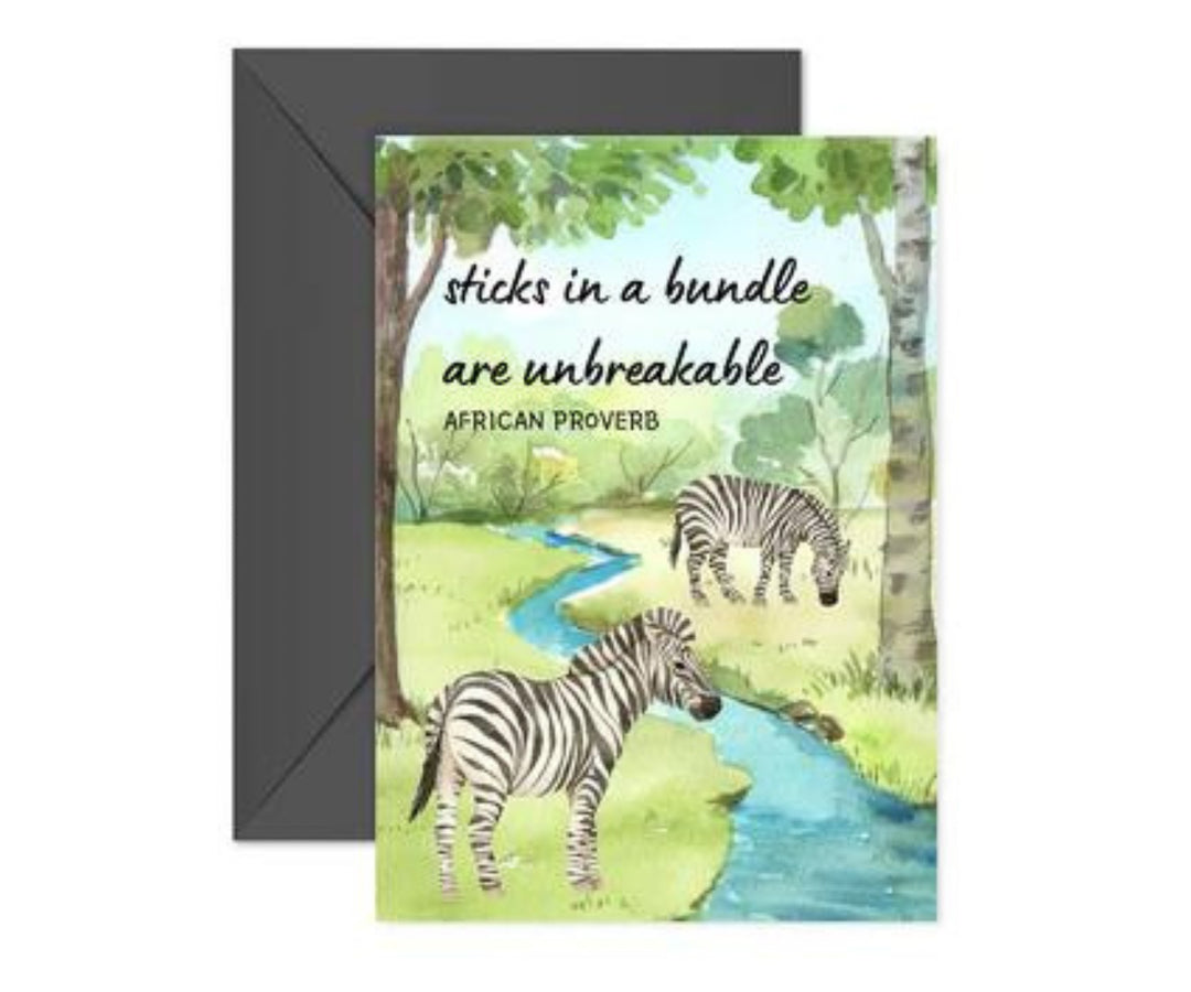 Zebras & Proverb Card – The Fat Whale Gifts & Decor